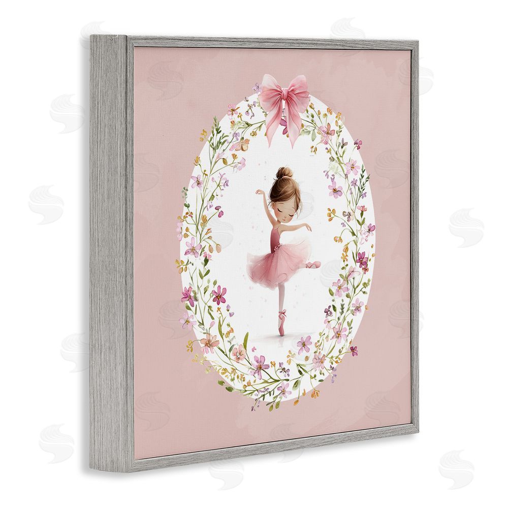 Christine Simpson Art Ballet Dancing Princess Gray Framed Giclee Wall Art Print