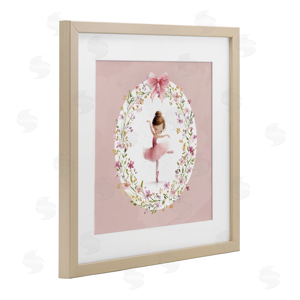Christine Simpson Art Ballet Dancing Princess Brown Framed Print Under Glass Wall Art