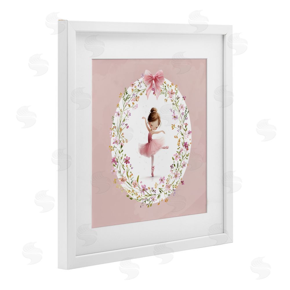 Christine Simpson Art Ballet Dancing Princess White Framed Print Under Glass Wall Art
