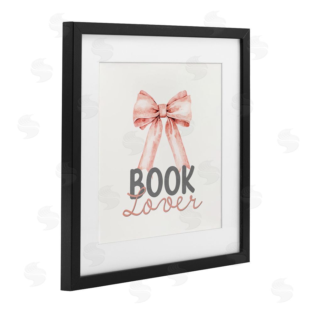 Kim Allen Book Lover Pink Bow Black Framed Print Under Glass Wall Art
