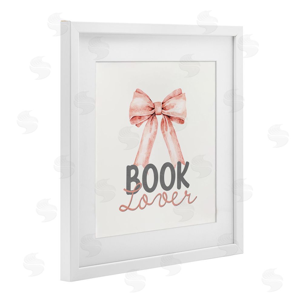 Kim Allen Book Lover Pink Bow White Framed Print Under Glass Wall Art