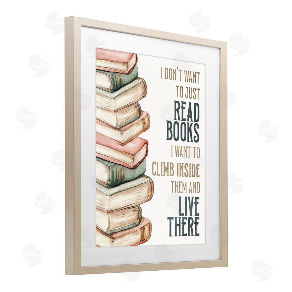 Kim Allen Climb Inside Books & Live There Brown Framed Print Under Glass Wall Art