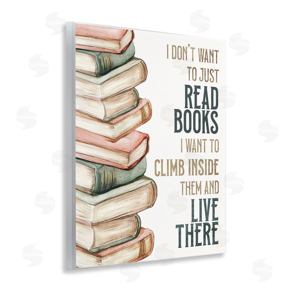 Kim Allen Climb Inside Books & Live There Wooden Wall Plaque Art Print