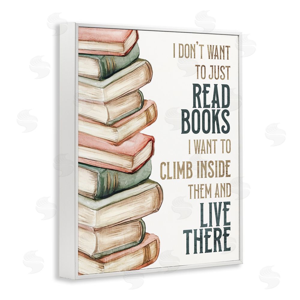 Kim Allen Climb Inside Books & Live There White Framed Giclee Wall Art Print