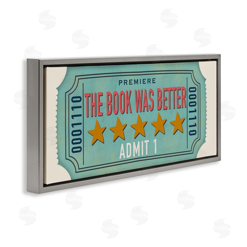 Julia Frost The Book Was Better Gray Floating Frame Canvas Wall Art Print