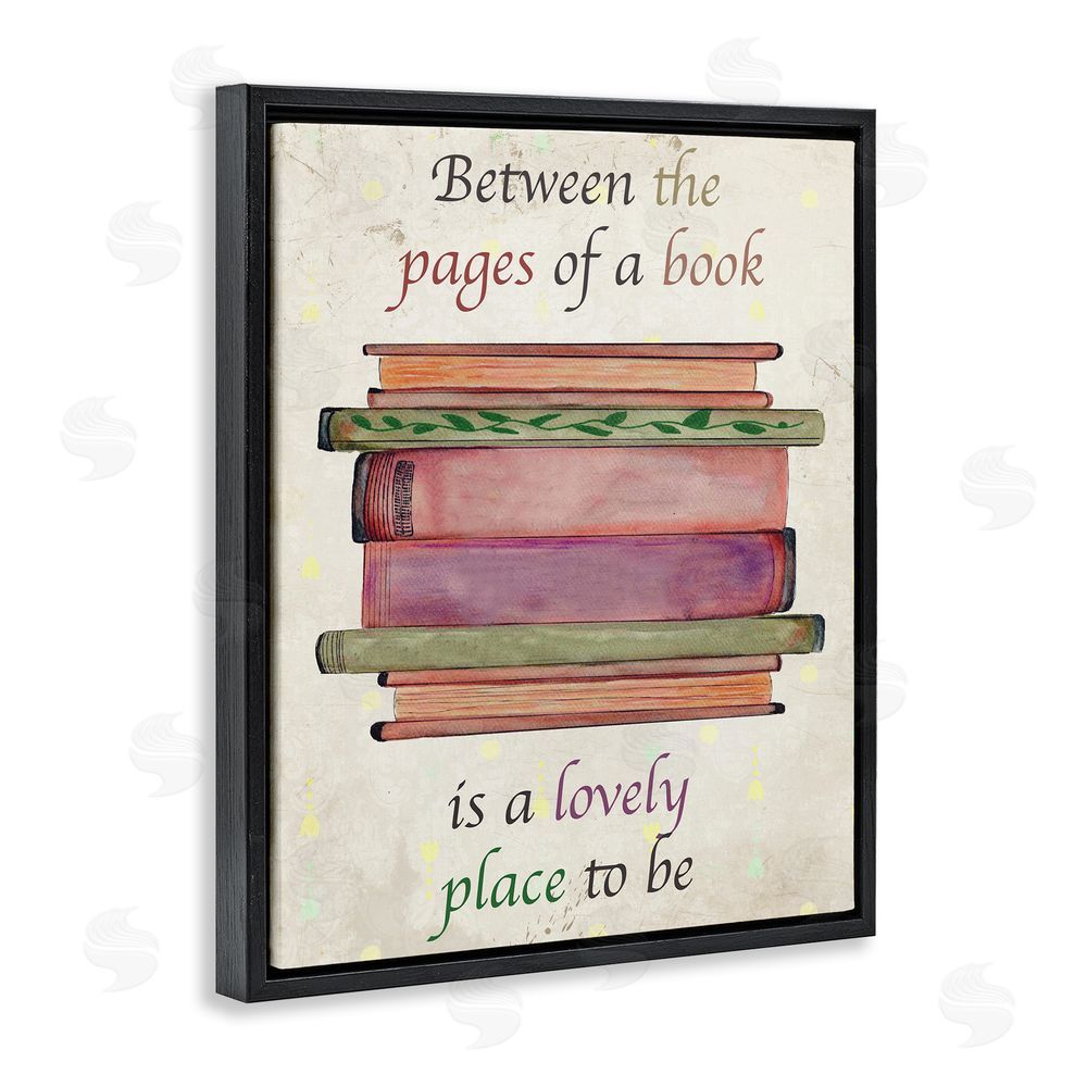 Julia Frost Between Pages Of A Book Black Floating Frame Canvas Wall Art Print