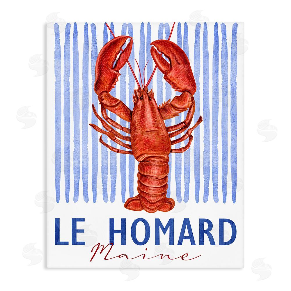 Kim Allen Le Homard Nautical Stripes Stretched Canvas Wall Art Print