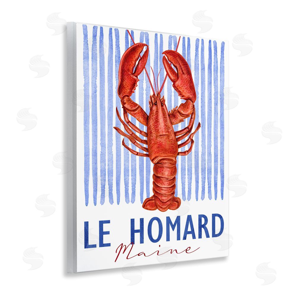 Kim Allen Le Homard Nautical Stripes Wooden Wall Plaque Art Print
