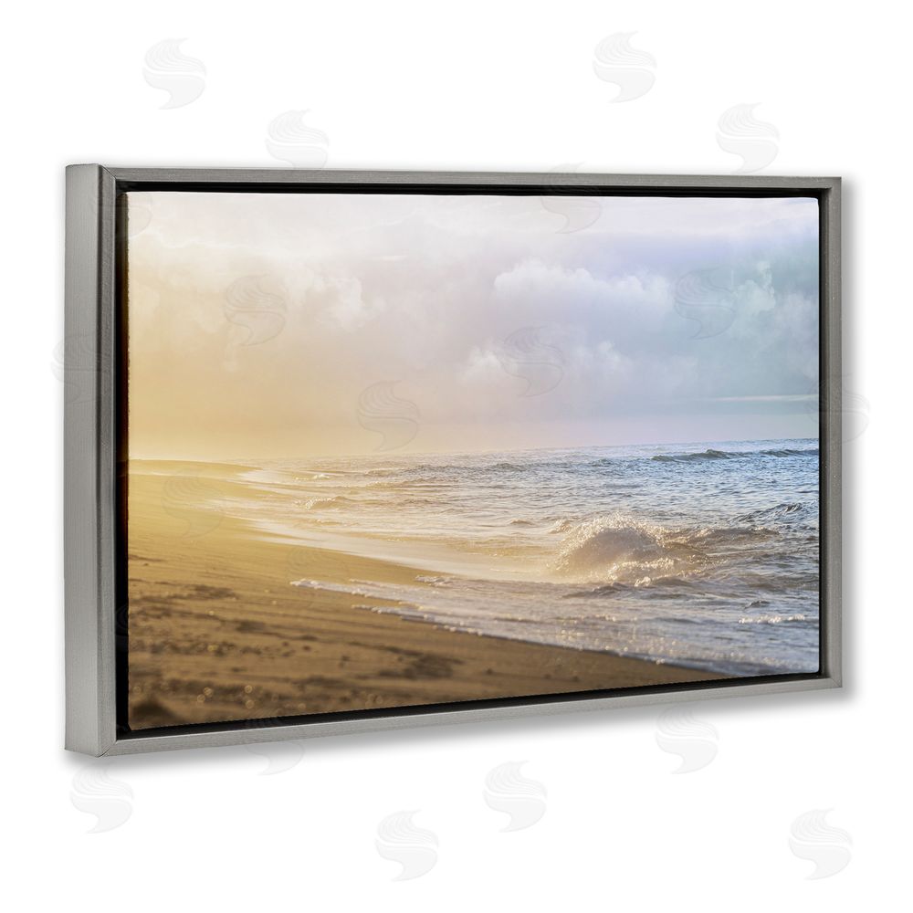 Marcus Prime Gentle Seaside Breeze Gray Floating Frame Canvas Wall Art Print