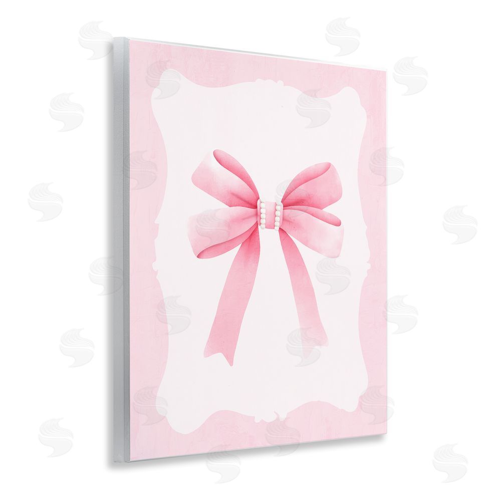 Kim Allen Feminine Bow with Pearls Wooden Wall Plaque Art Print