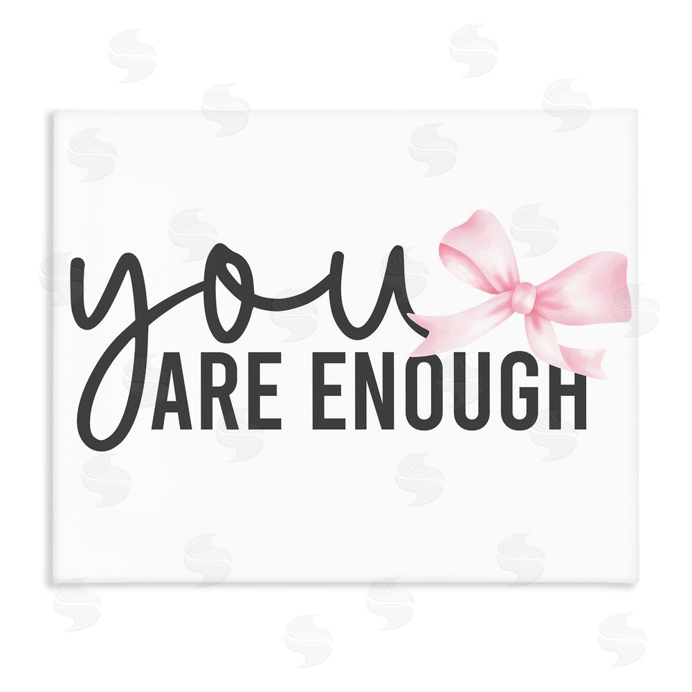 Kim Allen You Are Enough with Ribbon Stretched Canvas Wall Art Print