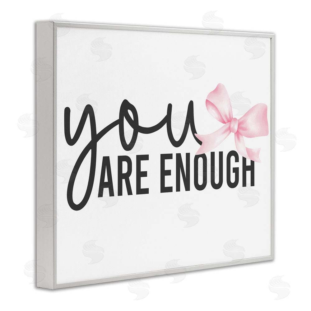 Kim Allen You Are Enough with Ribbon White Framed Giclee Wall Art Print