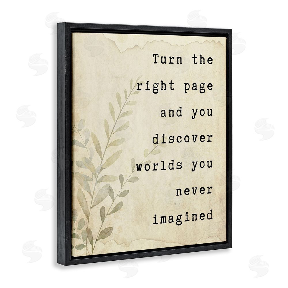 Julia Frost Literary Wonders Quote Black Floating Frame Canvas Wall Art Print