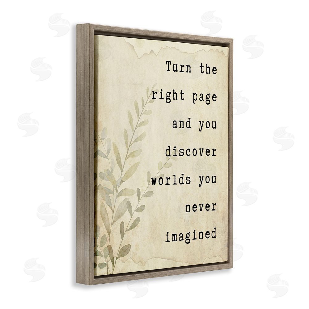 Julia Frost Literary Wonders Quote Brown Floating Frame Canvas Wall Art Print