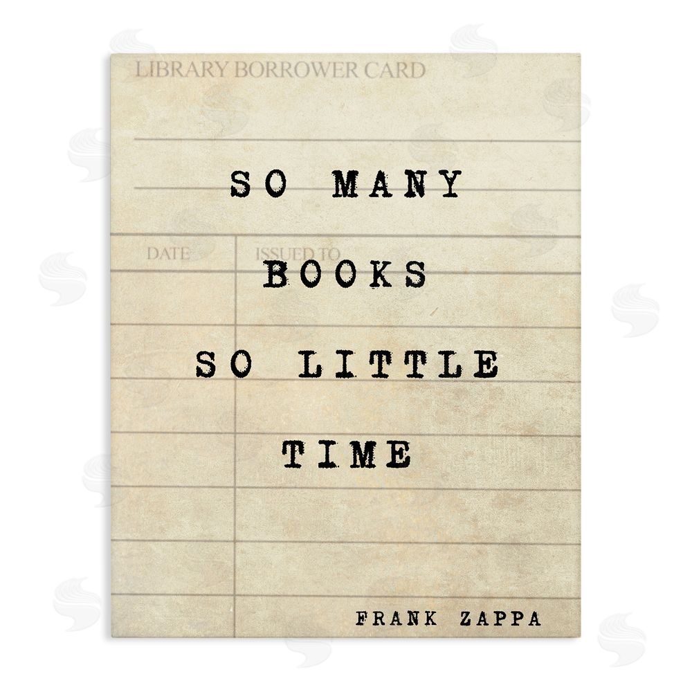 Julia Frost Many Books & Little Time Stretched Canvas Wall Art Print