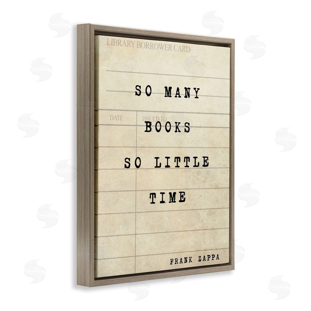 Julia Frost Many Books & Little Time Brown Floating Frame Canvas Wall Art Print