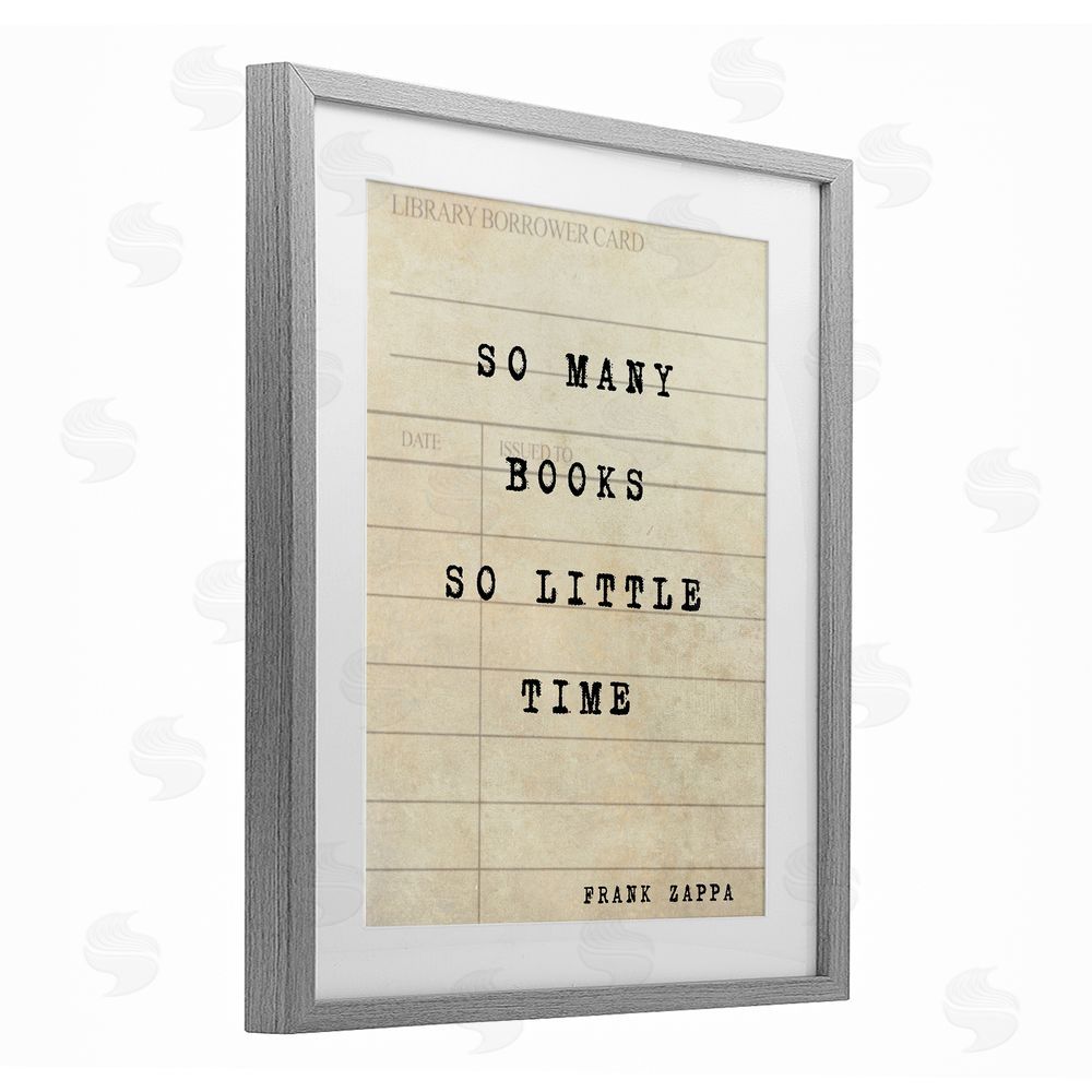 Julia Frost Many Books & Little Time Gray Framed Print Under Glass Wall Art