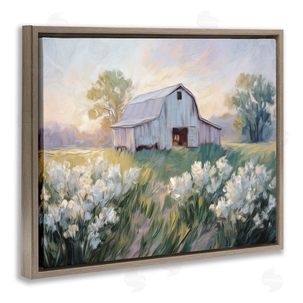Kim Allen Secluded Barn Landscape Brown Floating Frame Canvas Wall Art Print