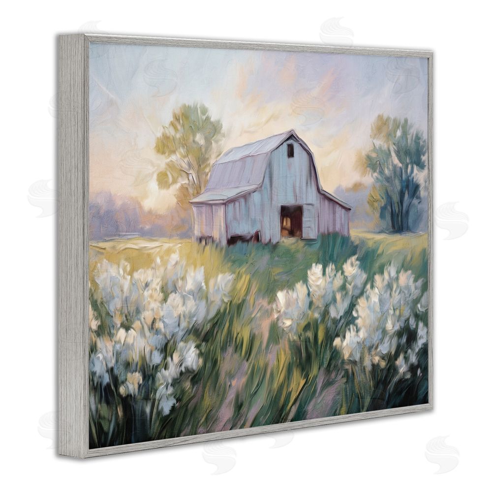 Kim Allen Secluded Barn Landscape Gray Framed Giclee Wall Art Print