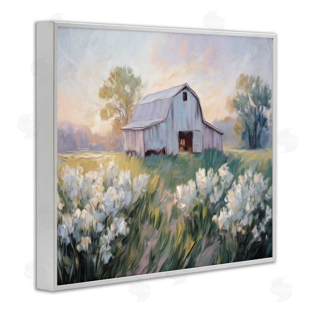 Kim Allen Secluded Barn Landscape White Framed Giclee Wall Art Print