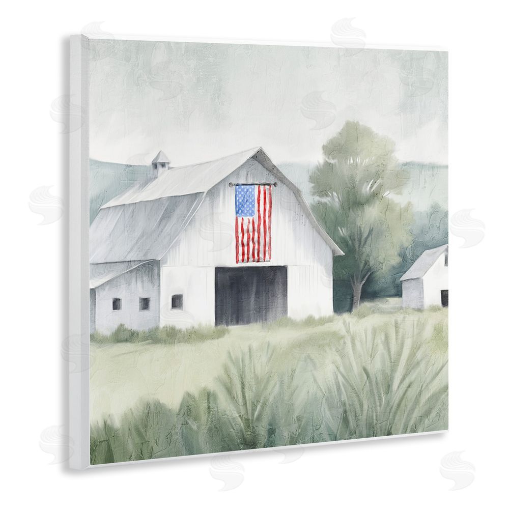 Kim Allen Home USA Flag Barn Wooden Wall Plaque Art Print