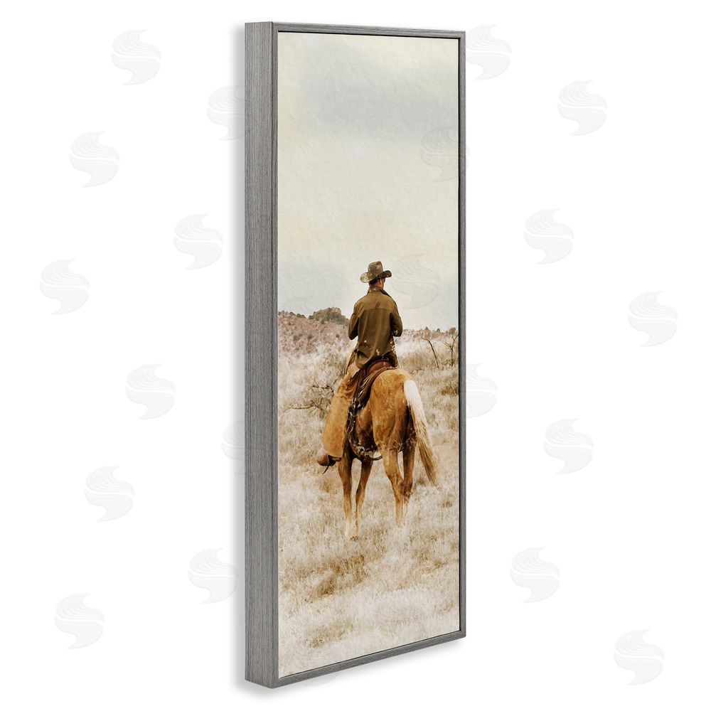 Marcus Prime Wild Wrangling Cowboy Gray Framed Giclee Wall Art Print