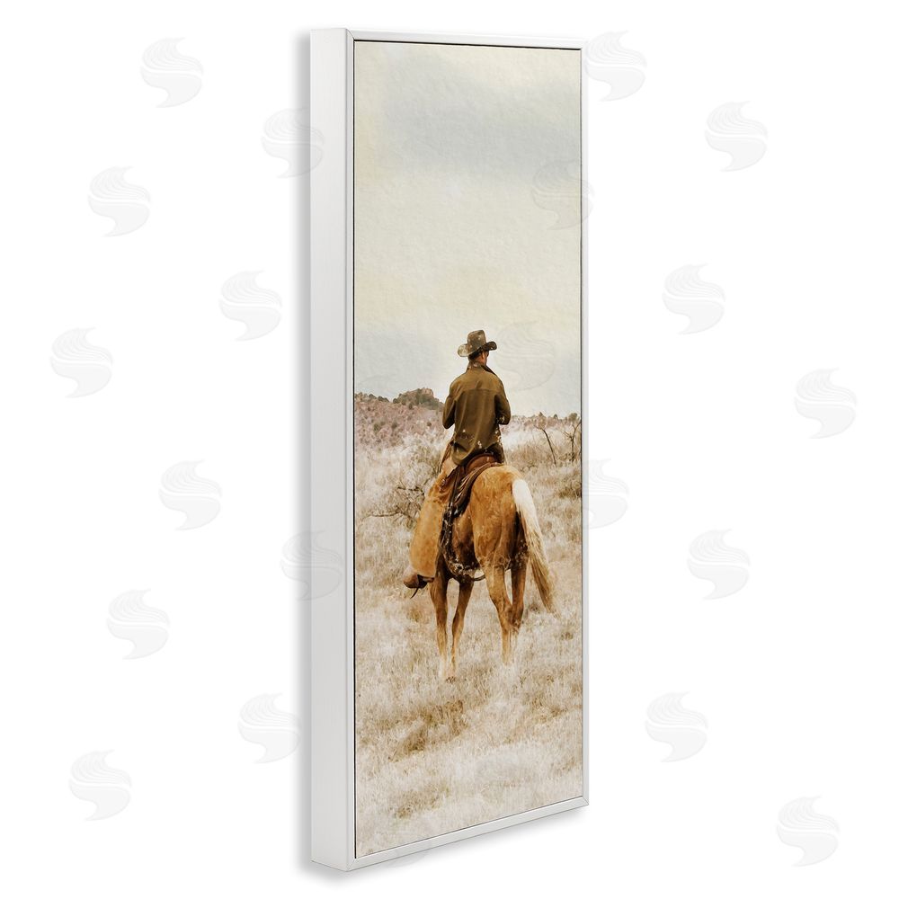 Marcus Prime Wild Wrangling Cowboy White Framed Giclee Wall Art Print