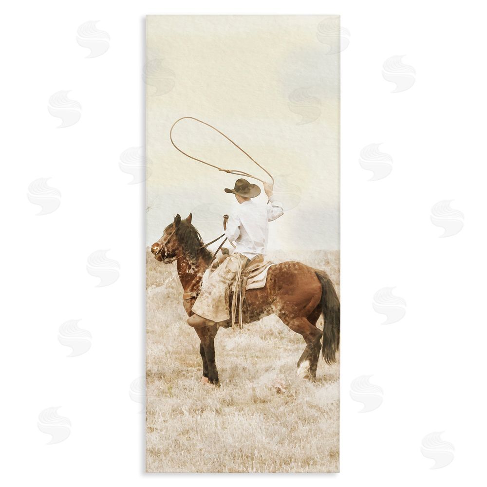 Marcus Prime Wrangling Cowboy Lasso Stretched Canvas Wall Art Print