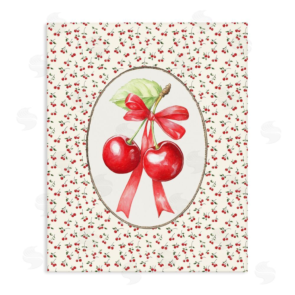 Ramona Murdock Cherries And Berries Vintage Stretched Canvas Wall Art Print