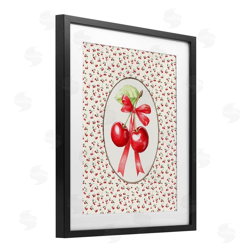 Ramona Murdock Cherries And Berries Vintage Black Framed Print Under Glass Wall Art