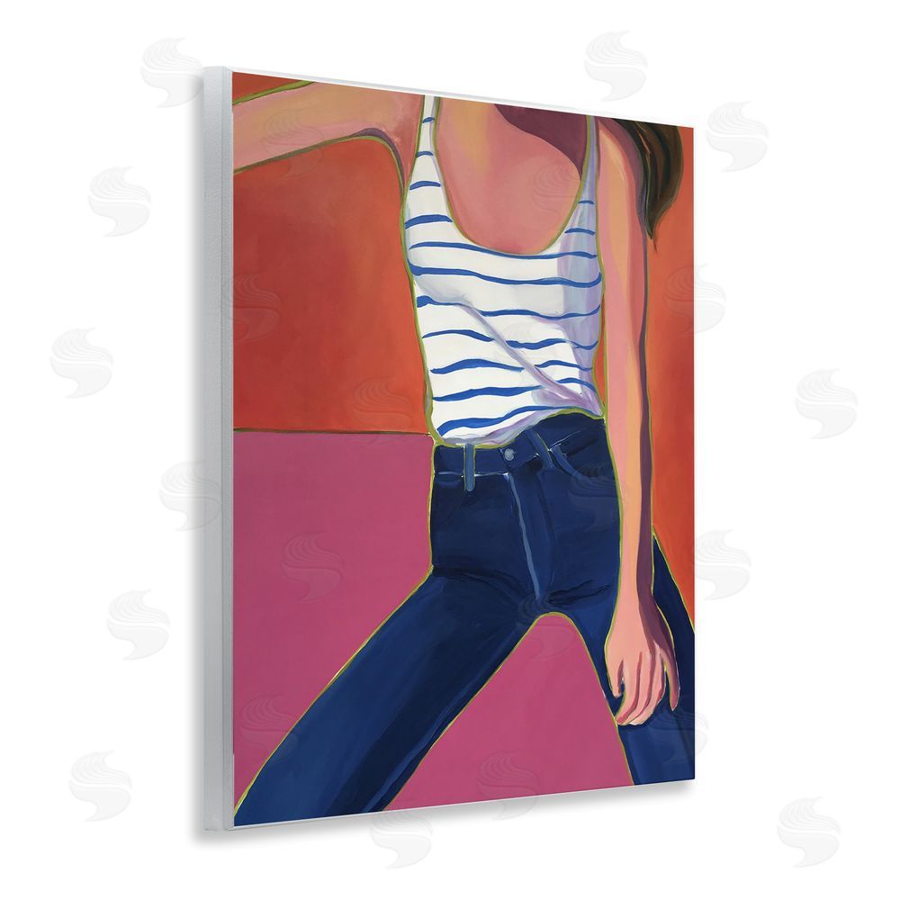 Monica Lee Blue Jean Babe Wooden Wall Plaque Art Print