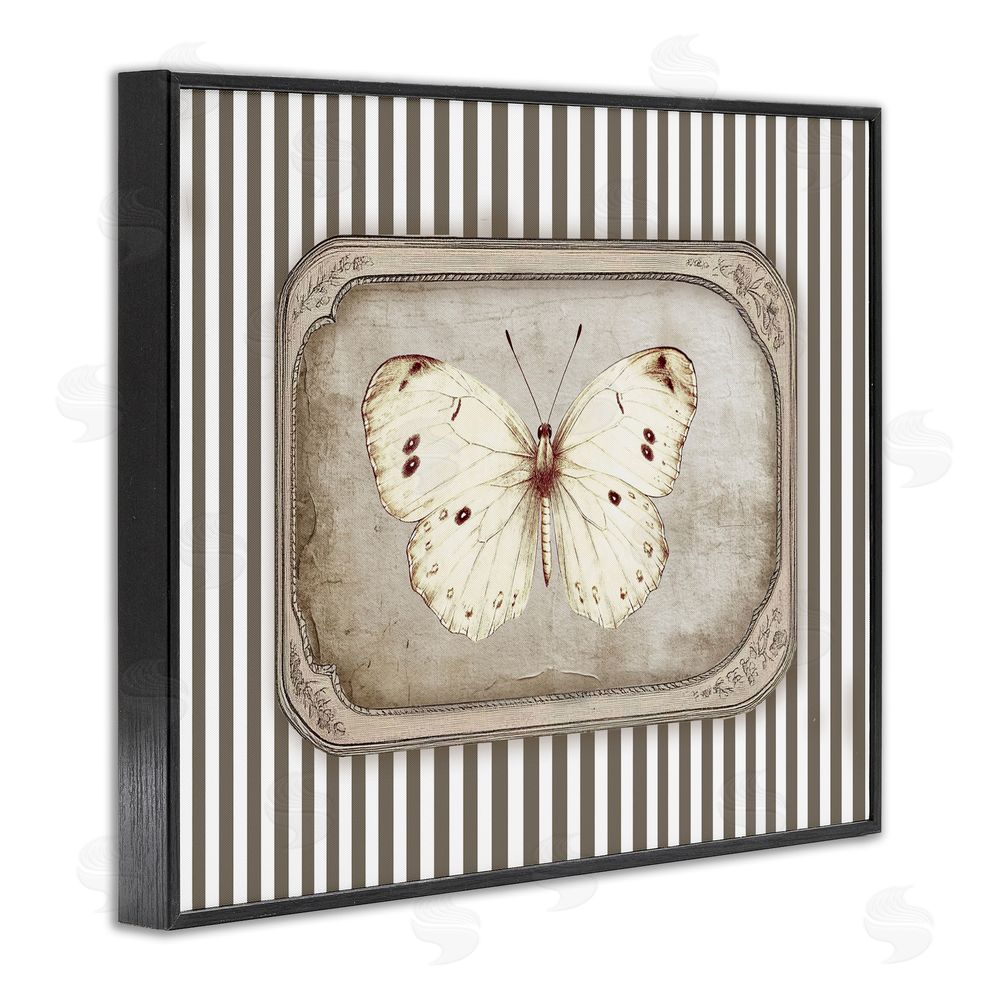 Ramona Murdock Antique Treasures Butterfly Black Framed Giclee Wall Art Print