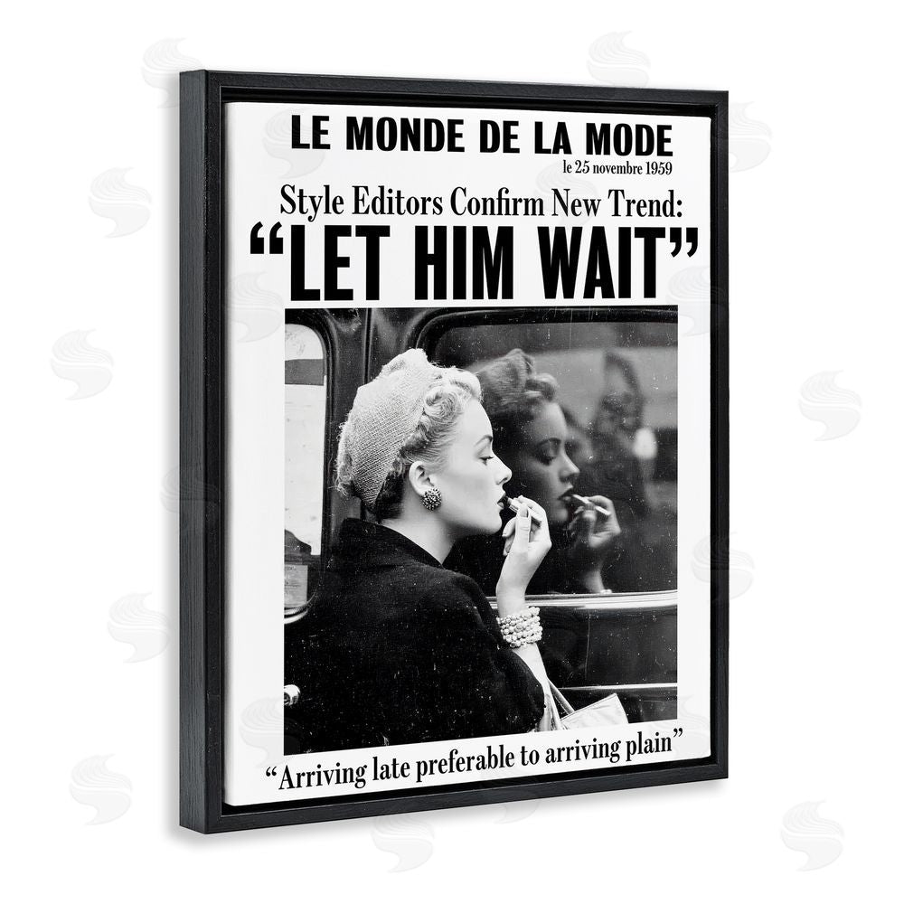Annabelle Hall Let Him Wait Advice Black Floating Frame Canvas Wall Art Print