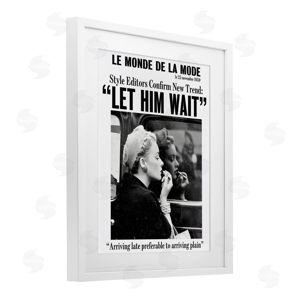 Annabelle Hall Let Him Wait Advice White Framed Print Under Glass Wall Art