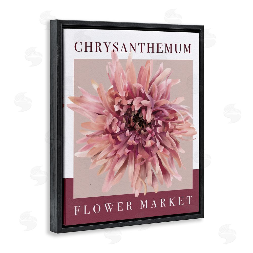 Jennifer Stith Chrysanthemum Flower Market Black Floating Frame Canvas Wall Art Print