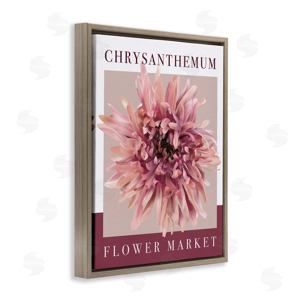 Jennifer Stith Chrysanthemum Flower Market Brown Floating Frame Canvas Wall Art Print