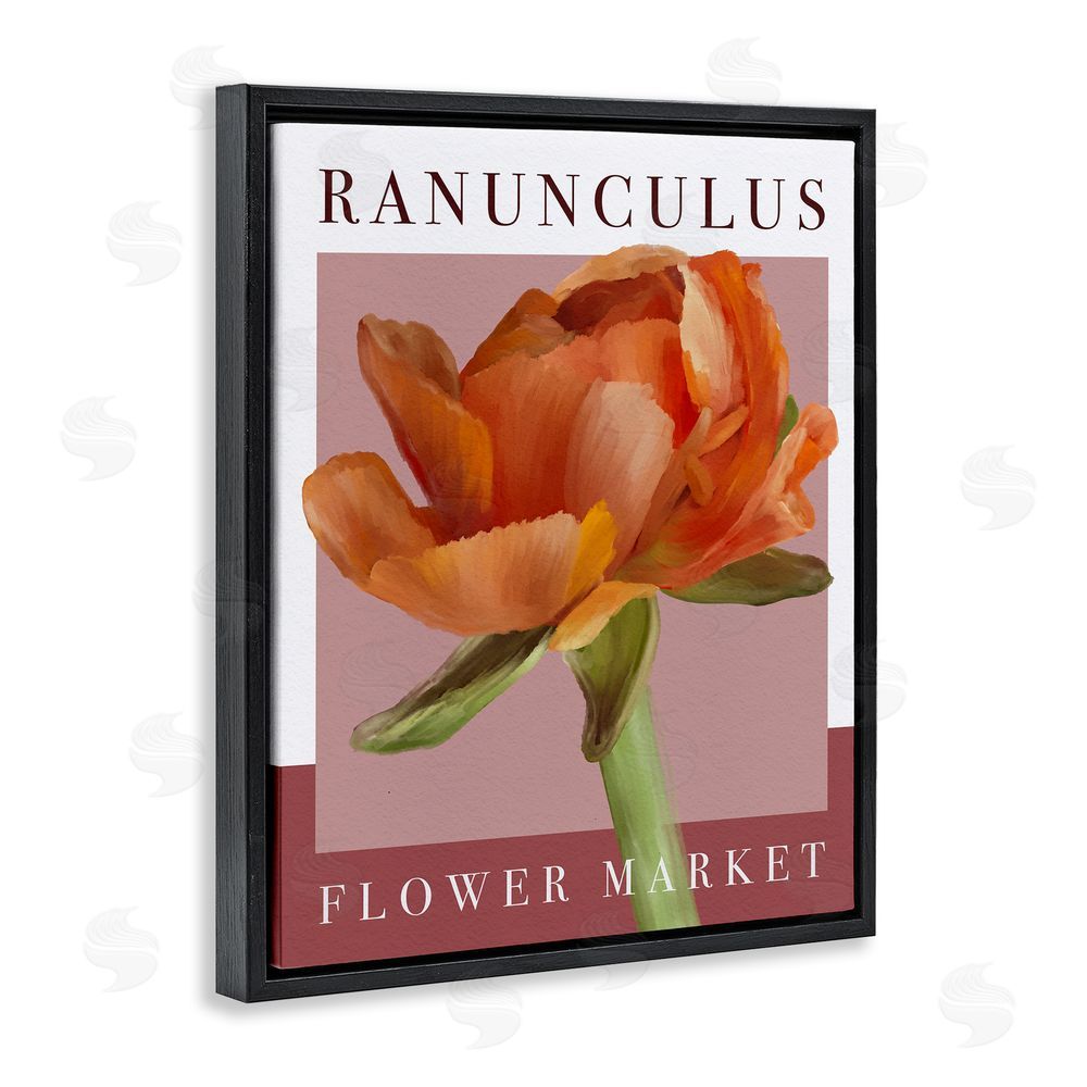 Jennifer Stith Ranunculus Flower Market Black Floating Frame Canvas Wall Art Print