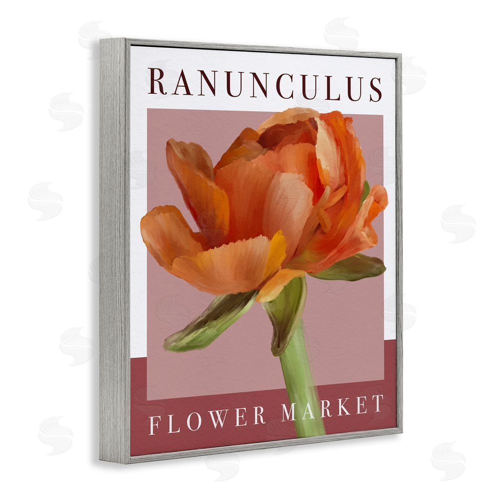 Jennifer Stith Ranunculus Flower Market Gray Framed Giclee Wall Art Print