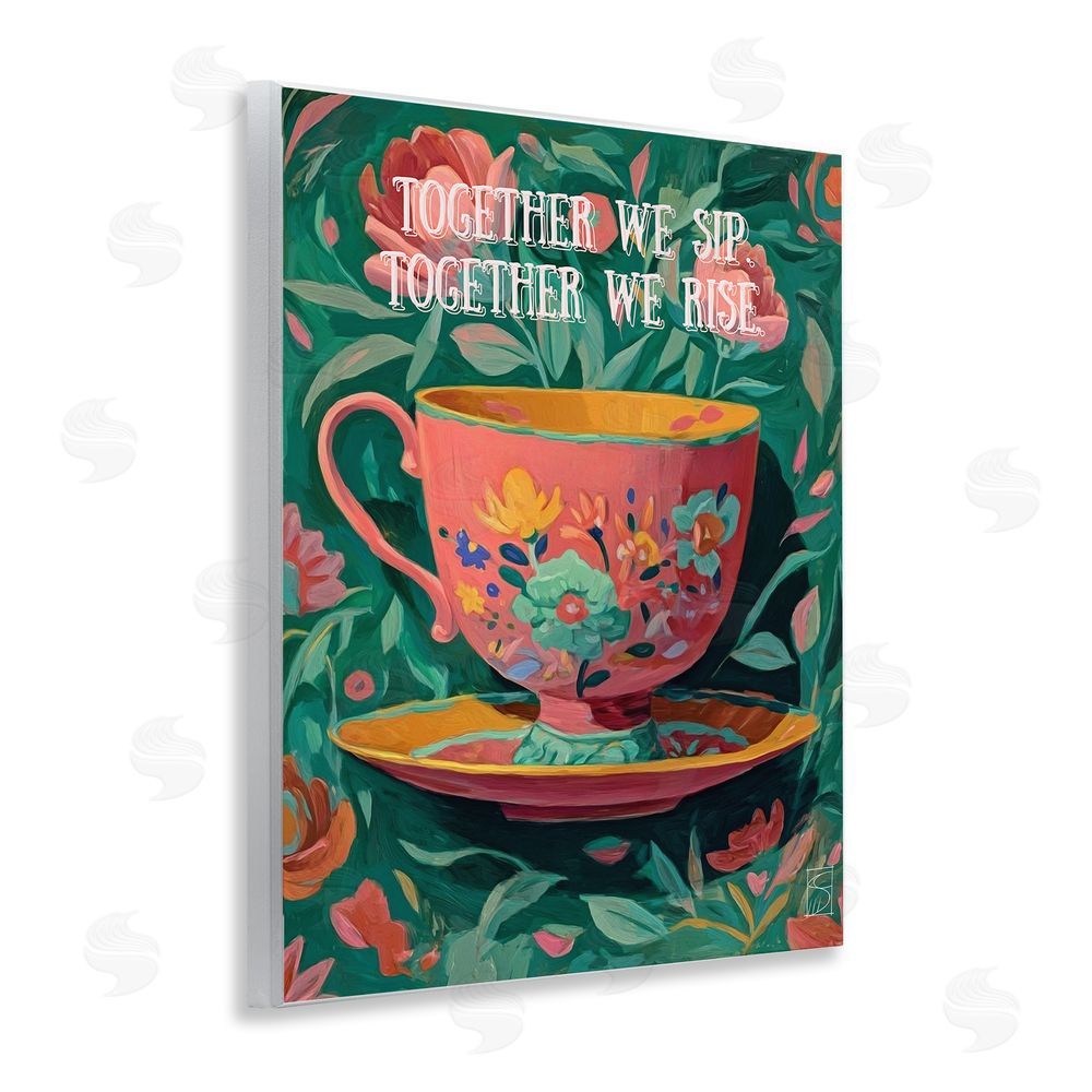 Sara Culpepper Together We Sip & Rise Wooden Wall Plaque Art Print