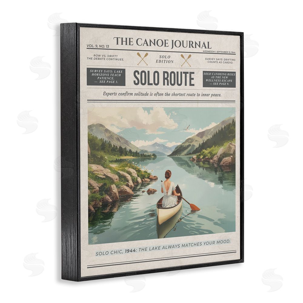 A Barefoot Stylist Canoe Journal Newspaper Black Framed Giclee Wall Art Print