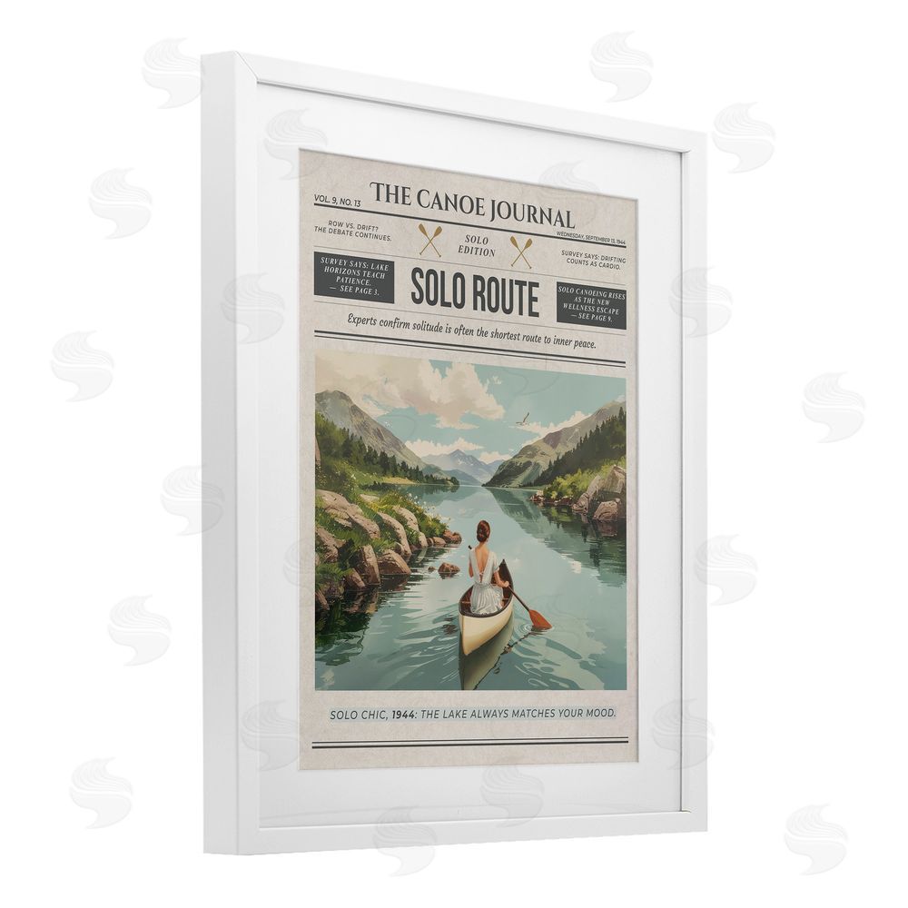 A Barefoot Stylist Canoe Journal Newspaper White Framed Print Under Glass Wall Art