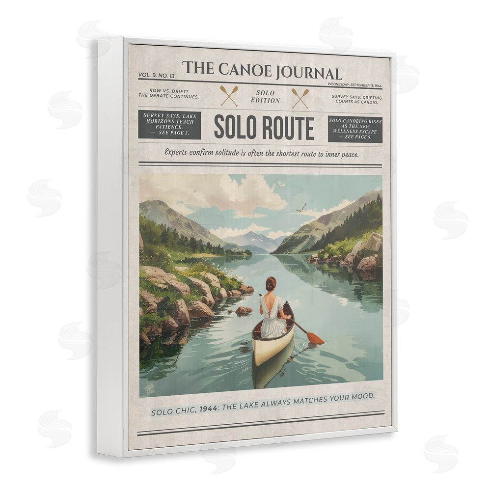 A Barefoot Stylist Canoe Journal Newspaper White Framed Giclee Wall Art Print