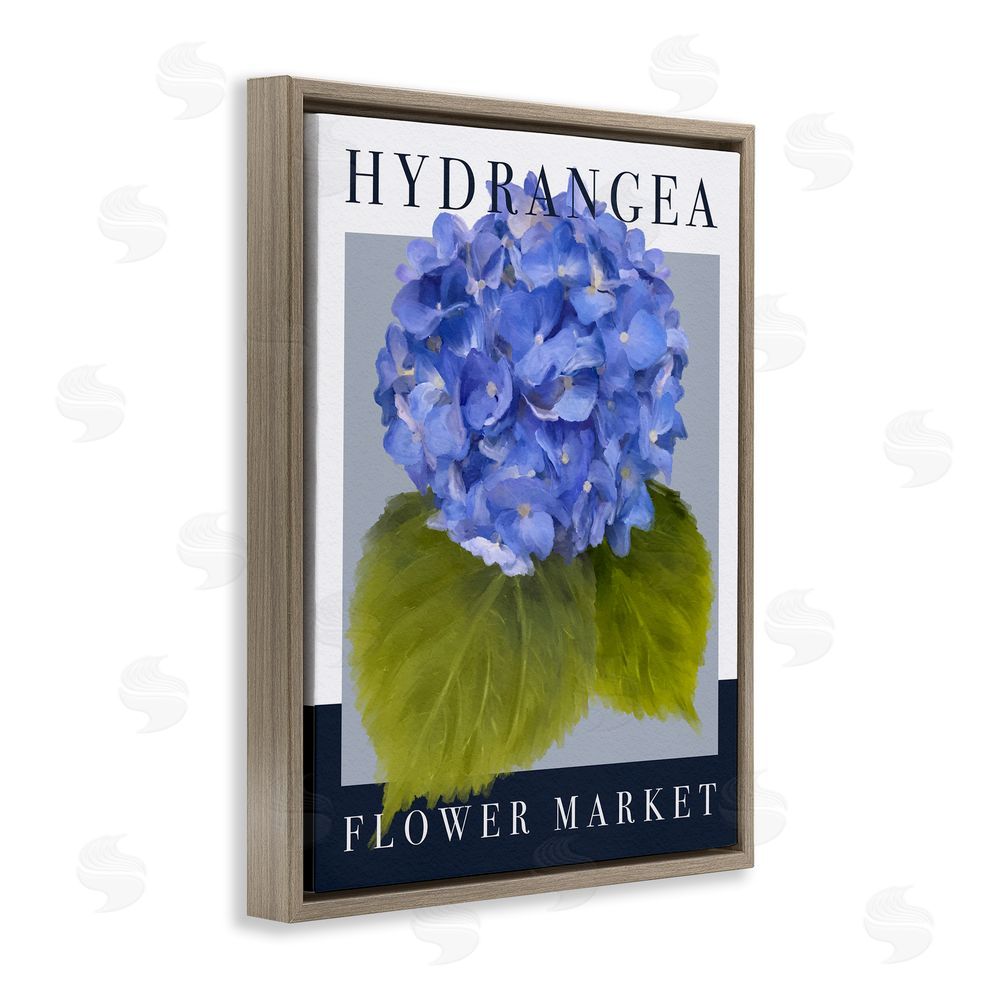 Jennifer Stith Hydrangea Flower Market Brown Floating Frame Canvas Wall Art Print