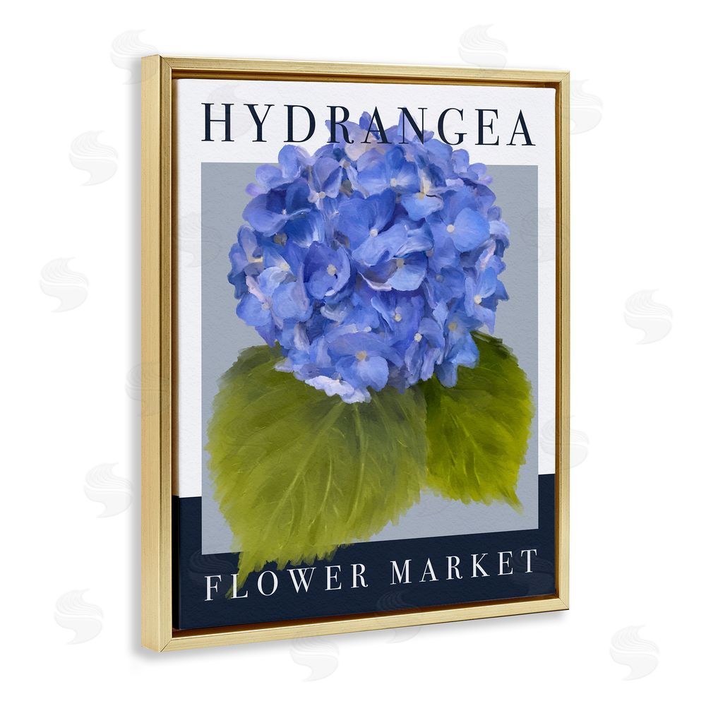Jennifer Stith Hydrangea Flower Market Gold Floating Frame Canvas Wall Art Print