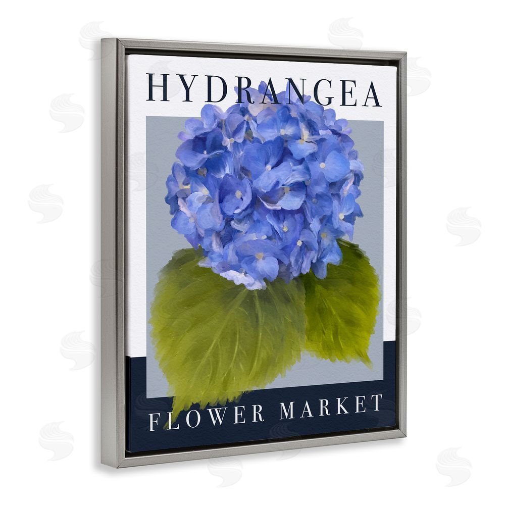 Jennifer Stith Hydrangea Flower Market Gray Floating Frame Canvas Wall Art Print