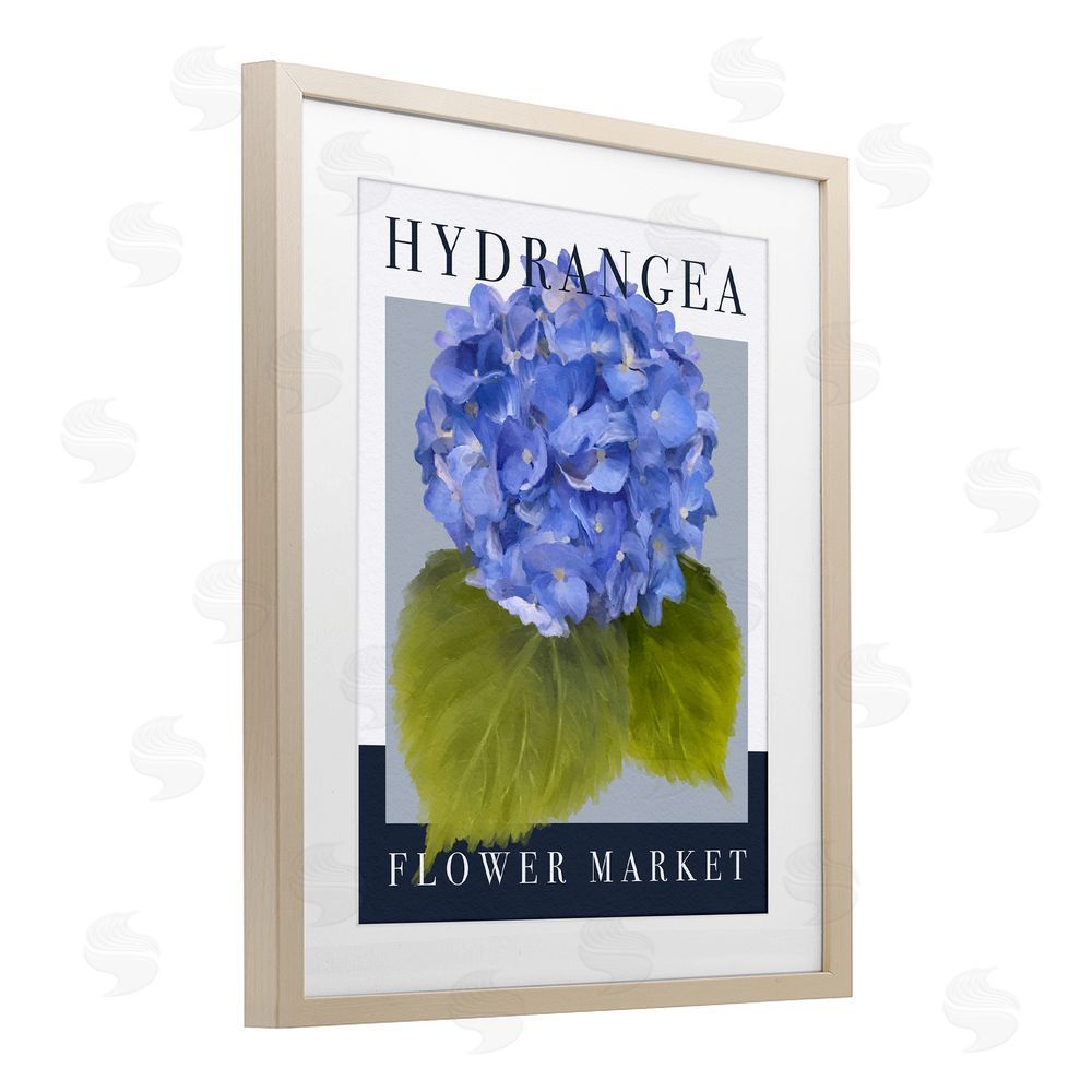 Jennifer Stith Hydrangea Flower Market Brown Framed Print Under Glass Wall Art