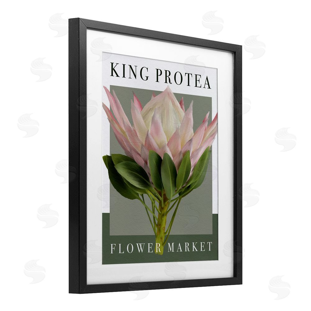 Jennifer Stith King Protea Flower Market Black Framed Print Under Glass Wall Art