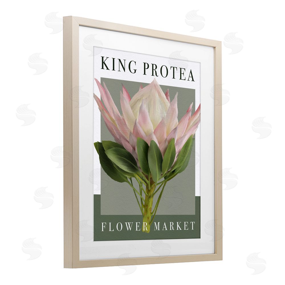 Jennifer Stith King Protea Flower Market Brown Framed Print Under Glass Wall Art