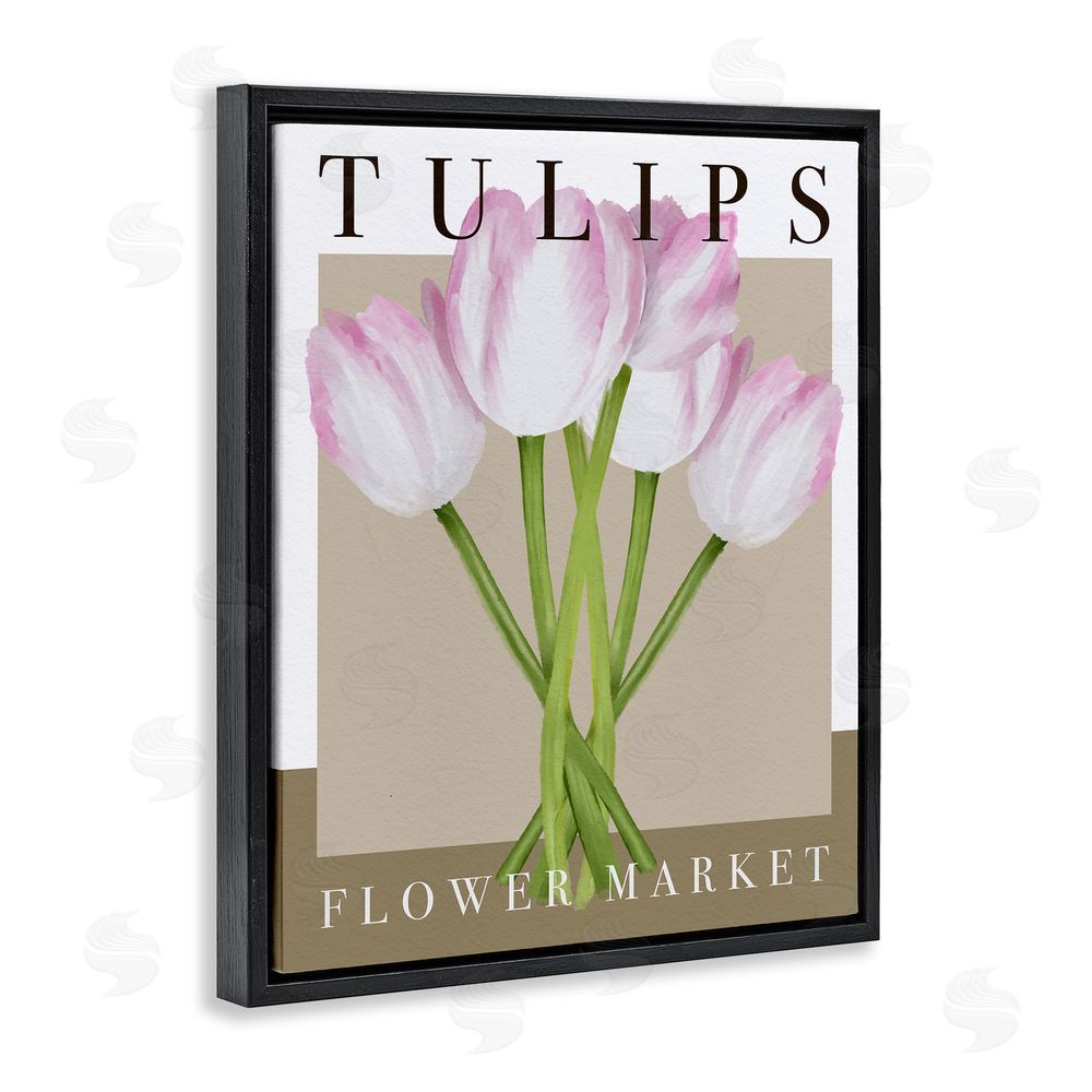 Jennifer Stith Tulips Flower Market Black Floating Frame Canvas Wall Art Print