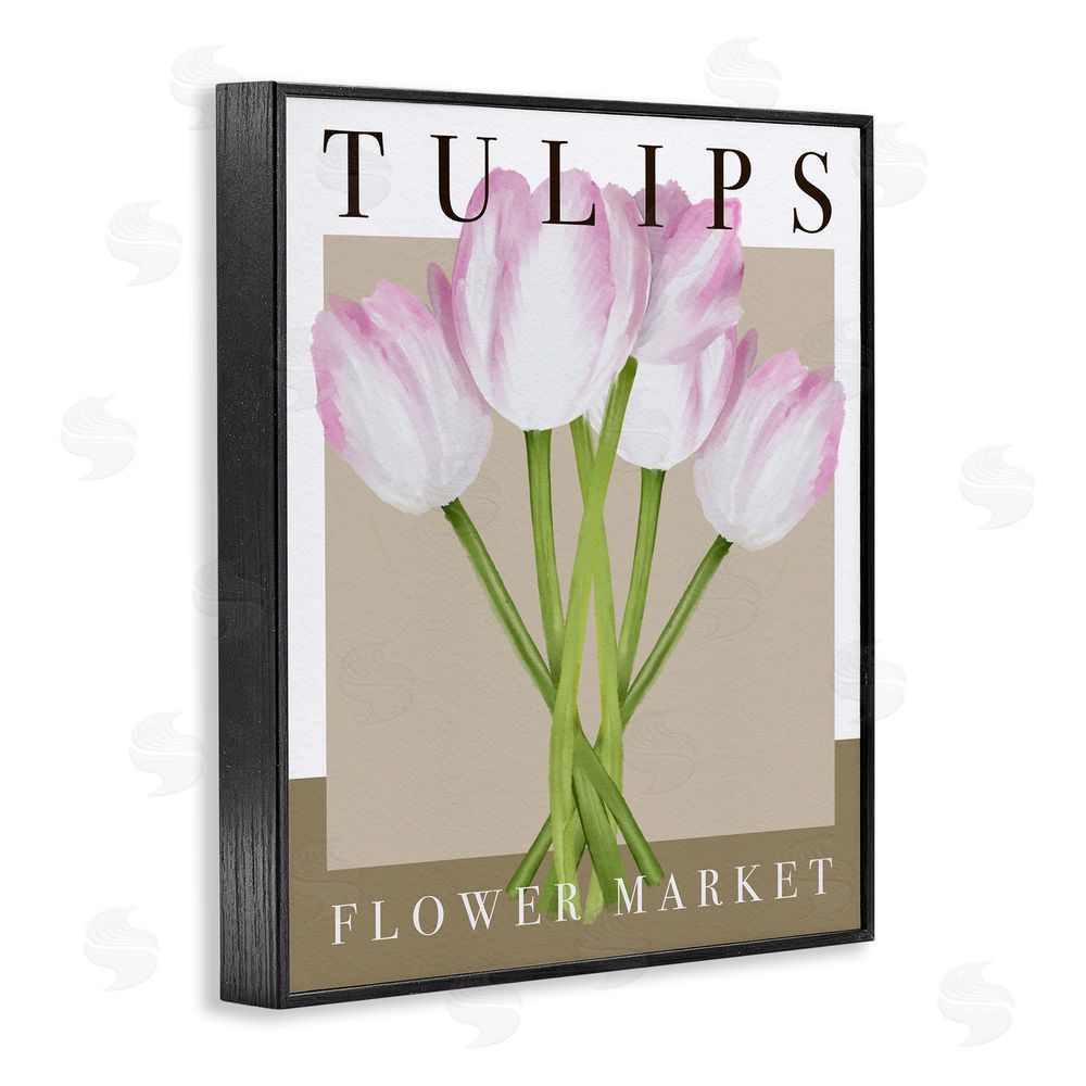 Jennifer Stith Tulips Flower Market Black Framed Giclee Wall Art Print